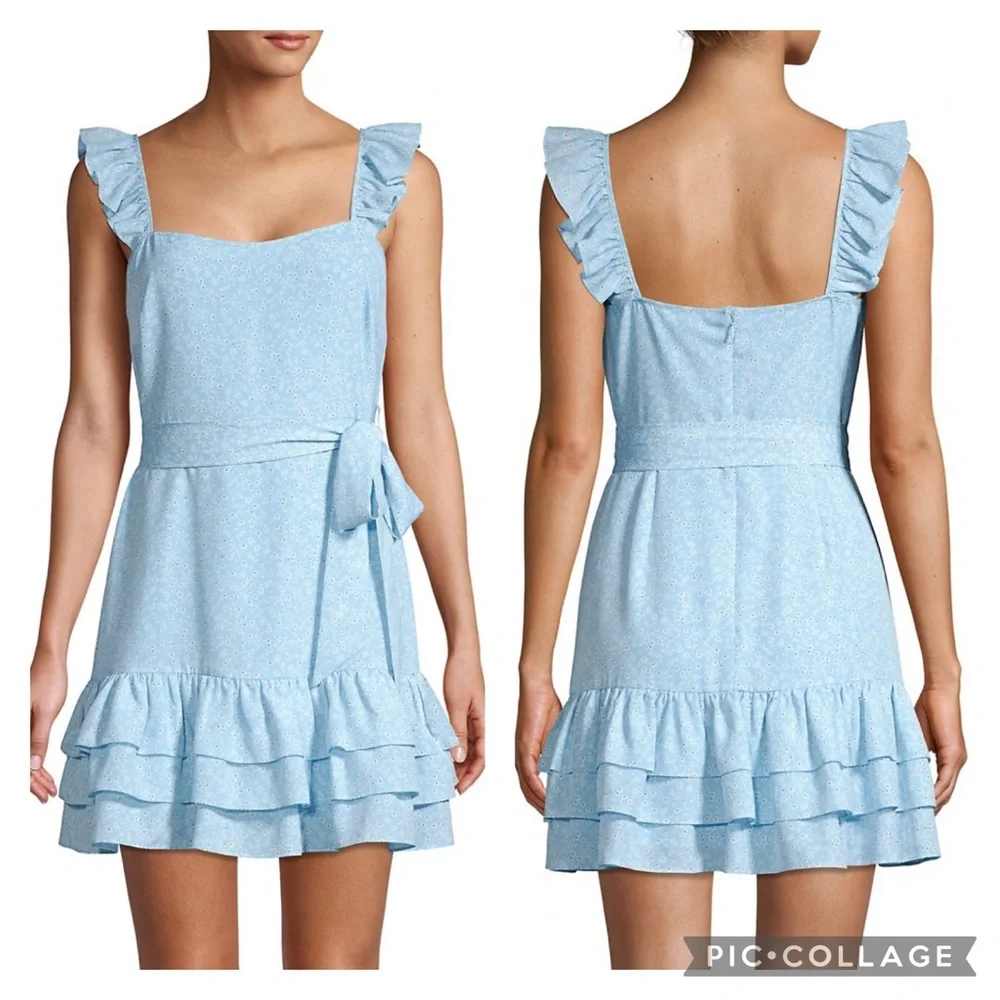 NWT Likely Floral Charlotte Ruffle Trim Mini Dress - Picture 2 of 11